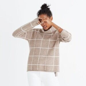 Madewell Windowpane Turtleneck Sweater